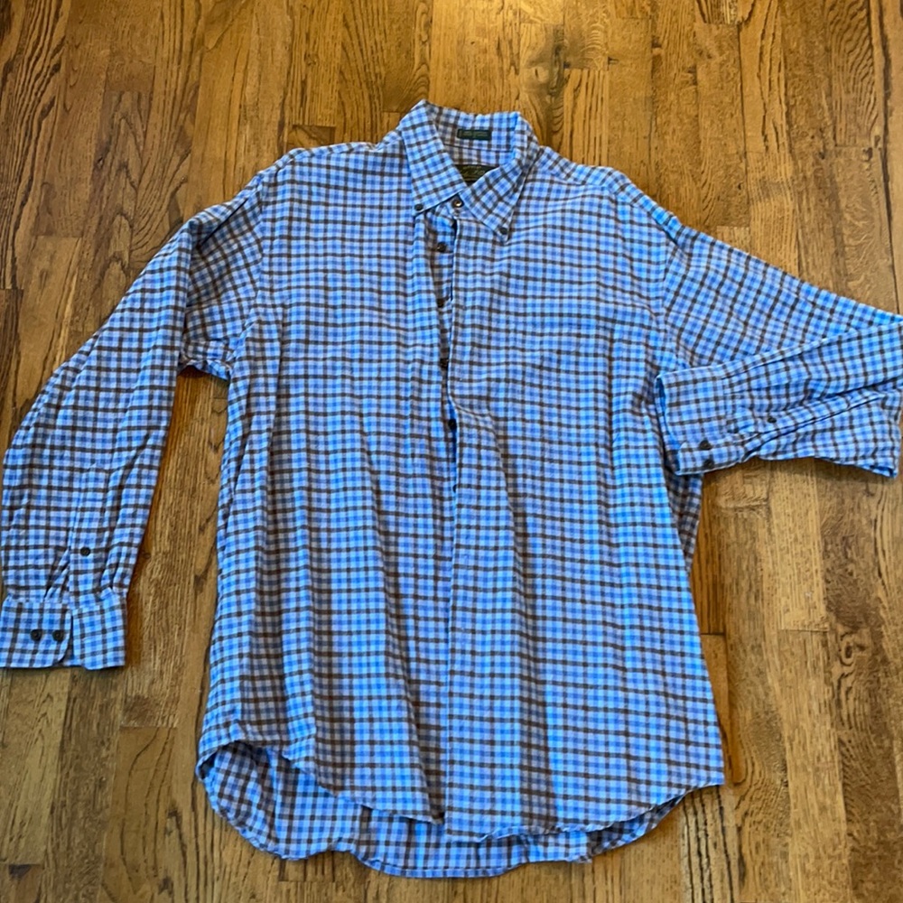 Orvis XL Blue And Brown Flannel